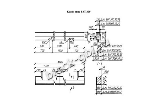 Камень бортовой БУП300.30.29