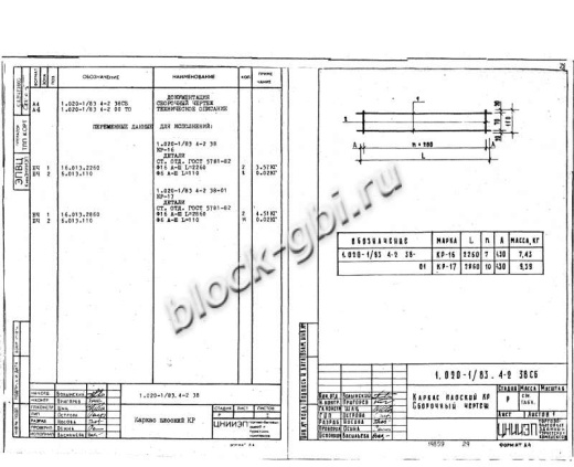Диафрагма жесткости ДП 30.40 Диафрагма жесткости ДП 30.40