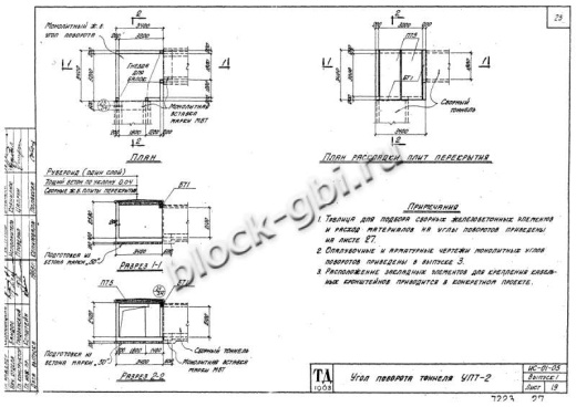 Угол поворота тоннеля УПТ-2
