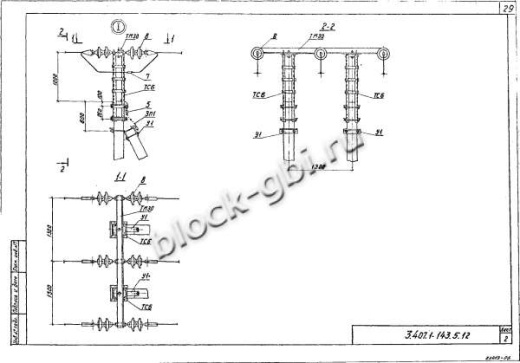 Переходная облегченная анкерная опора ПА10-2