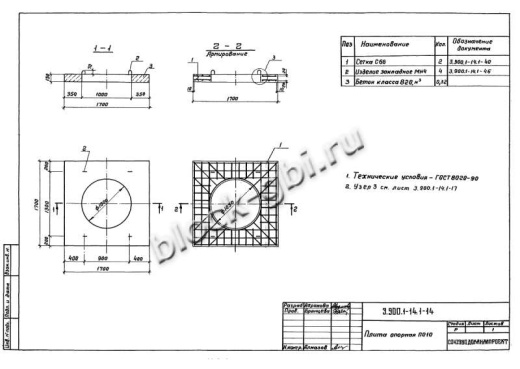 Опорная плита футерованная ПО 10-фут